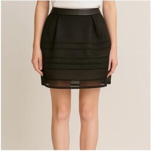 Maje Black Mesh Skirt